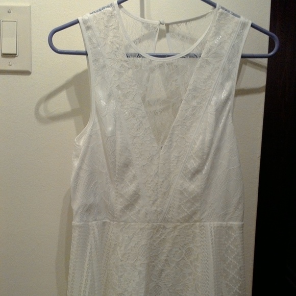 BCBGeneration White Satin & Lace Dress - Picture 1 of 7